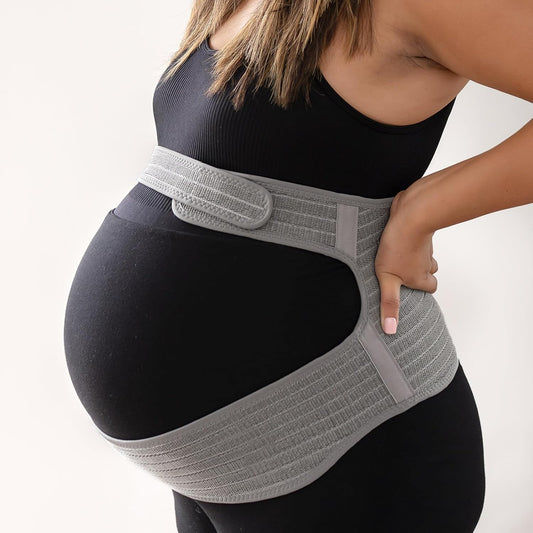 Pregnancy Belly Band, One-Piece Maternity Belt for Pregnant Women, Breathable Belly Support Band for Back & Pelvic Pain Relief, Easy to Wear for Everyday Comfort, L