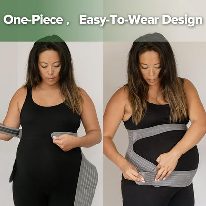 Pregnancy Belly Band, One-Piece Maternity Belt for Pregnant Women, Breathable Belly Support Band for Back & Pelvic Pain Relief, Easy to Wear for Everyday Comfort, L