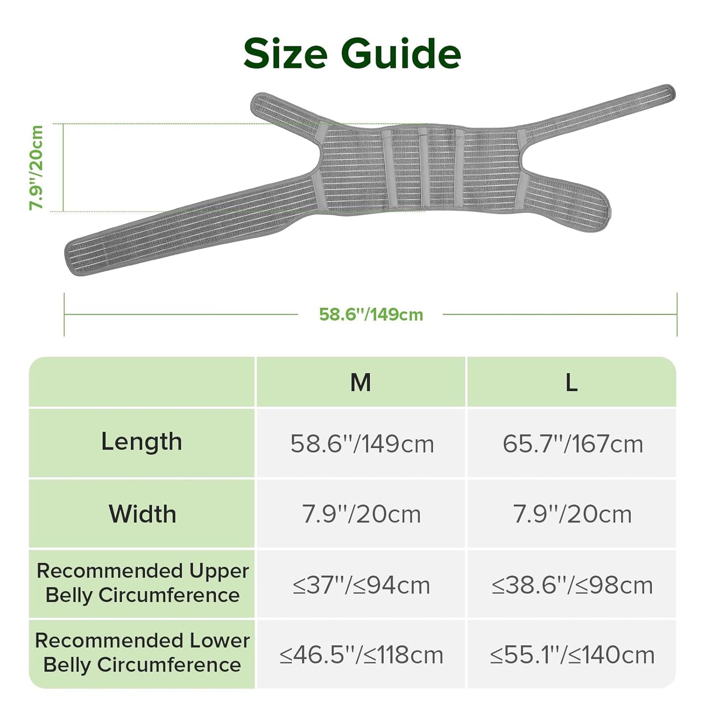 Pregnancy Belly Band, One-Piece Maternity Belt for Pregnant Women, Breathable Belly Support Band for Back & Pelvic Pain Relief, Easy to Wear for Everyday Comfort, L