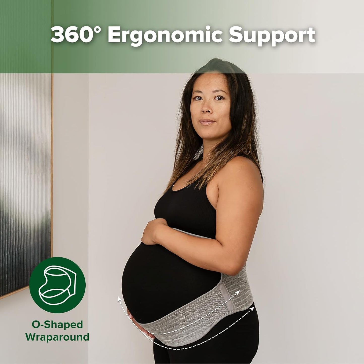 Pregnancy Belly Band, One-Piece Maternity Belt for Pregnant Women, Breathable Belly Support Band for Back & Pelvic Pain Relief, Easy to Wear for Everyday Comfort, L