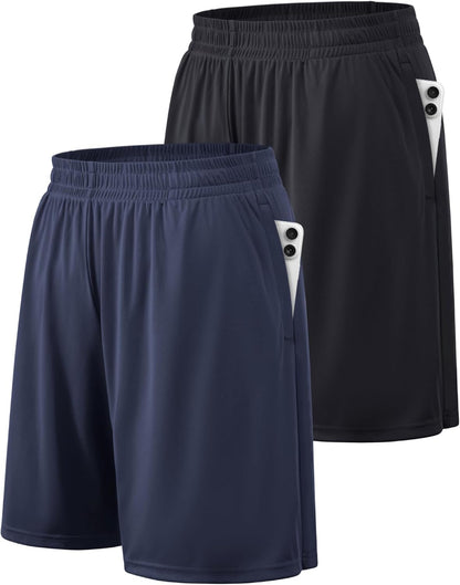 Athletic Shorts for Men with Pockets and Elastic Waistband Quick Dry Activewear