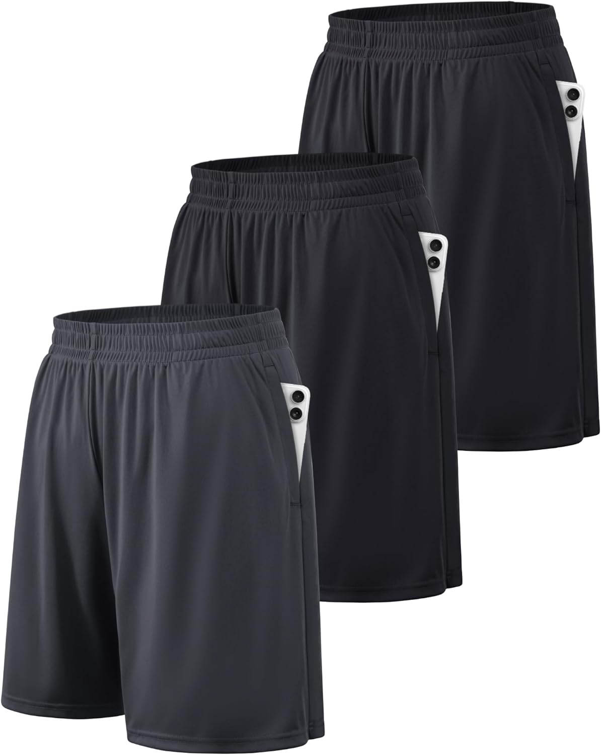 Athletic Shorts for Men with Pockets and Elastic Waistband Quick Dry Activewear