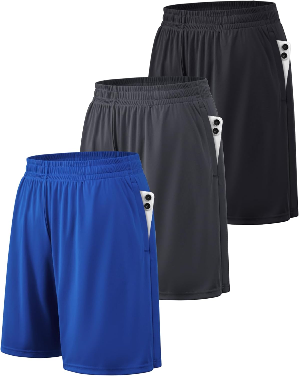 Athletic Shorts for Men with Pockets and Elastic Waistband Quick Dry Activewear