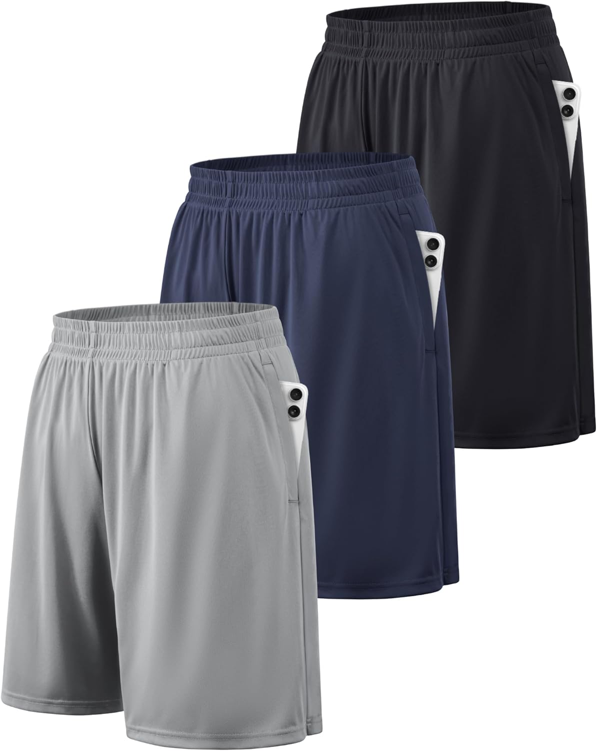 Athletic Shorts for Men with Pockets and Elastic Waistband Quick Dry Activewear