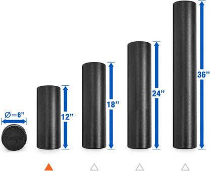 High Density Foam Roller for Back, Variety of Sizes & Colors for Yoga, Pilates - Blue Speckled - 18 Inches