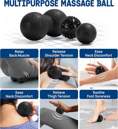 High Density Foam Roller for Back, Variety of Sizes & Colors for Yoga, Pilates - Blue Speckled - 18 Inches