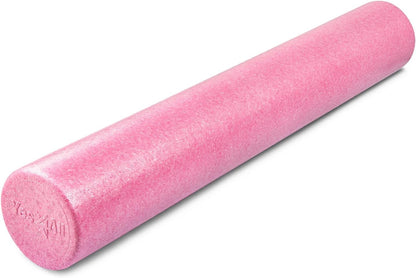 High Density Foam Roller for Back, Variety of Sizes & Colors for Yoga, Pilates - Blue Speckled - 18 Inches