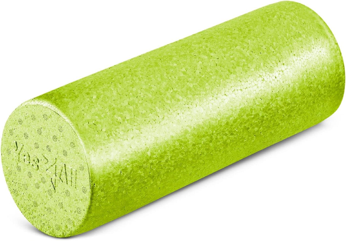 High Density Foam Roller for Back, Variety of Sizes & Colors for Yoga, Pilates - Blue Speckled - 18 Inches