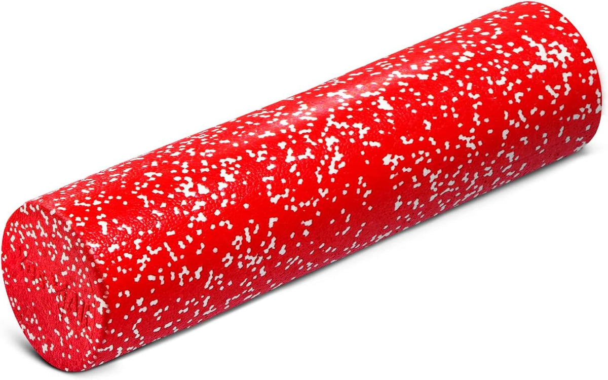 High Density Foam Roller for Back, Variety of Sizes & Colors for Yoga, Pilates - Blue Speckled - 18 Inches