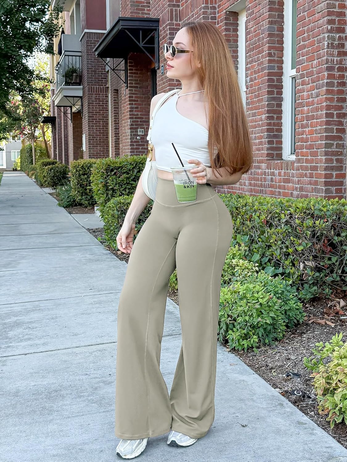 Ease Workout Leggings Womens No Front Seam Straight Leggings 29"/ 31.5"/ 33"/ 35" High Waist Buttery Eddiy Yoga Pants - Colors A