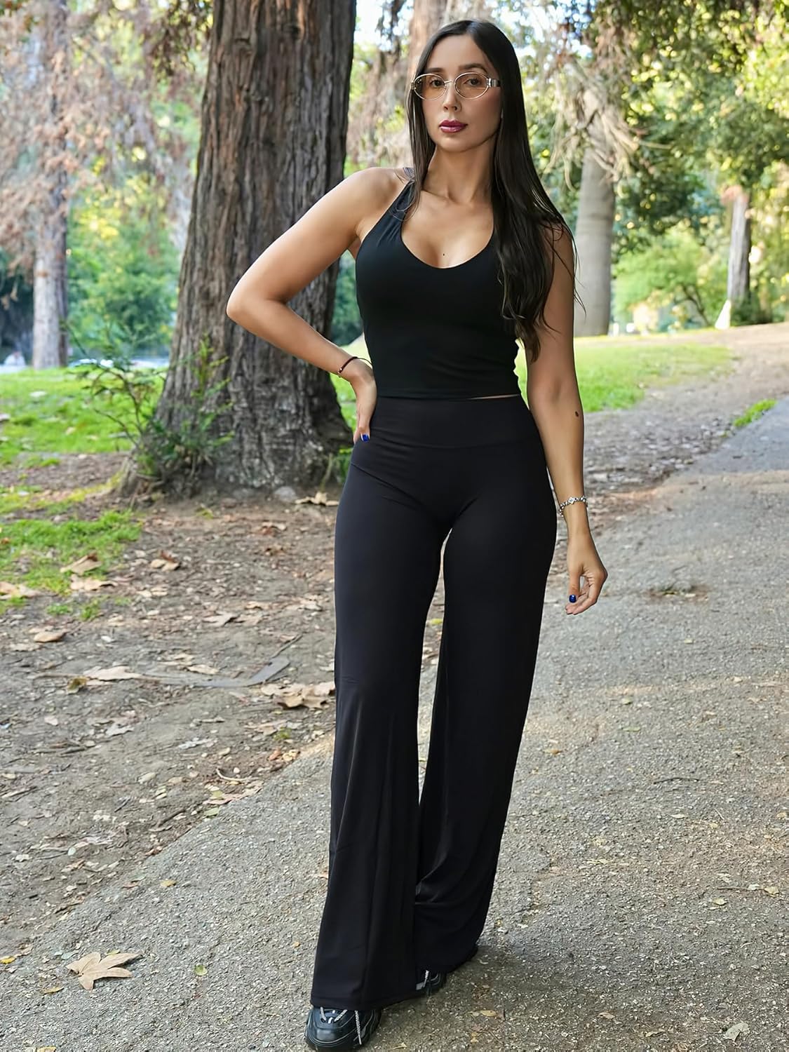 Ease Workout Leggings Womens No Front Seam Straight Leggings 29"/ 31.5"/ 33"/ 35" High Waist Buttery Eddiy Yoga Pants - Colors A