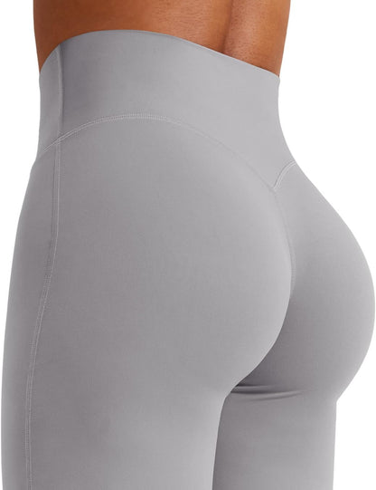 Ease Workout Leggings Womens No Front Seam Straight Leggings 29"/ 31.5"/ 33"/ 35" High Waist Buttery Eddiy Yoga Pants - Colors A