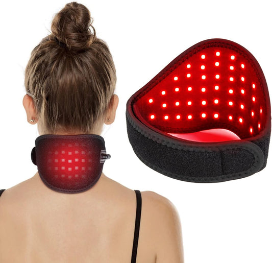 Infrared & Red Light Therapy for Neck Pain Relief, Wearable Neck Light Therapy Wrap Pad for Joint Pain, 850NM Infrared LED Therapy Home Use Device Suitable for Neck Knee Wrist