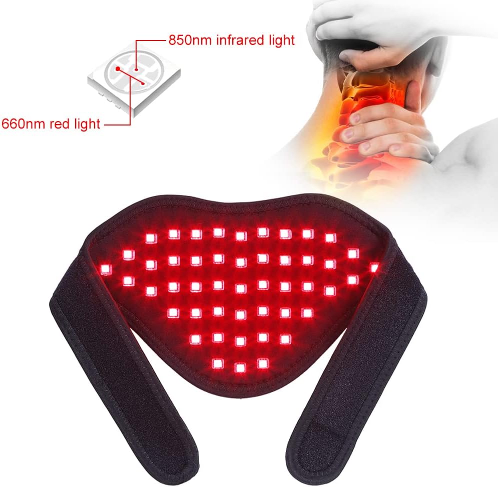 Infrared & Red Light Therapy for Neck Pain Relief, Wearable Neck Light Therapy Wrap Pad for Joint Pain, 850NM Infrared LED Therapy Home Use Device Suitable for Neck Knee Wrist