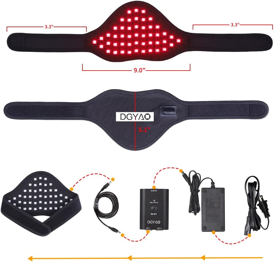 Infrared & Red Light Therapy for Neck Pain Relief, Wearable Neck Light Therapy Wrap Pad for Joint Pain, 850NM Infrared LED Therapy Home Use Device Suitable for Neck Knee Wrist