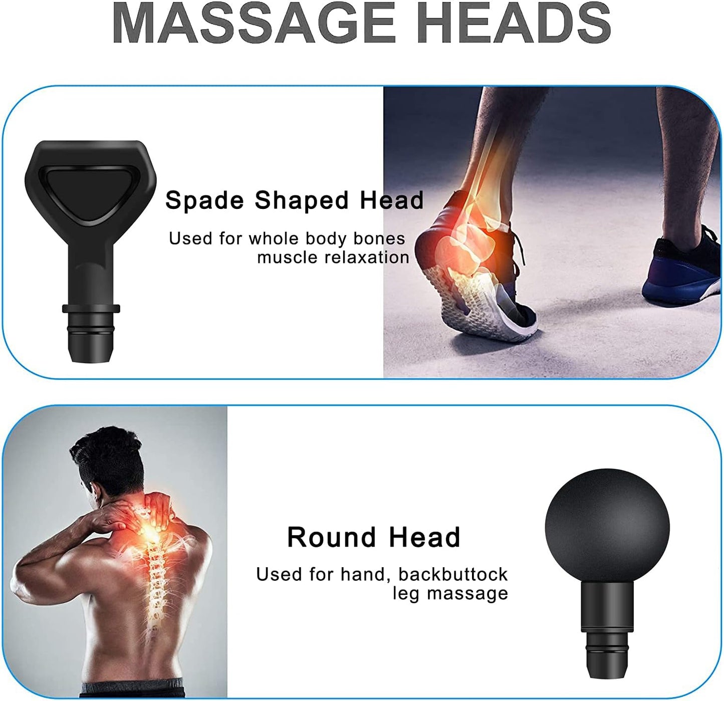 Massage Gun Heads for Hypervolt Go，Replaceable Massager Gun Attachment 6 Different Muscle Massager Heads Deep Tissue Percussion Plug and Play Salon Tools Home Pain Relief New Upgrade Massage Head