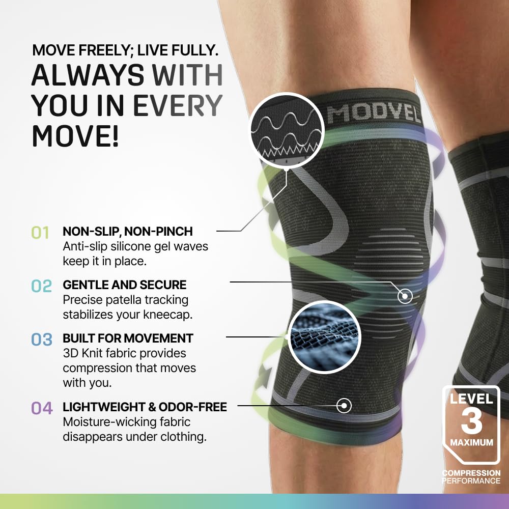 2 Pack Knee Brace for Women - Knee Support for Walking, Knee Compression Sleeves for Pain Relief, Knee Sleeves for Women, Knee Brace for Sports, Workouts & Arthritis