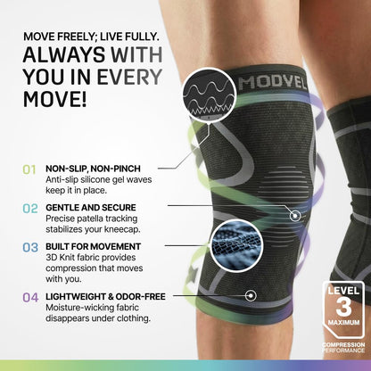 2 Pack Knee Brace for Women - Knee Support for Walking, Knee Compression Sleeves for Pain Relief, Knee Sleeves for Women, Knee Brace for Sports, Workouts & Arthritis