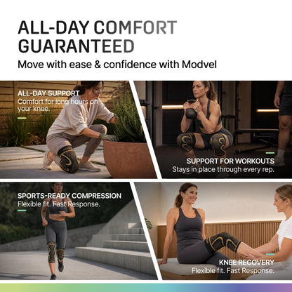 2 Pack Knee Brace for Women - Knee Support for Walking, Knee Compression Sleeves for Pain Relief, Knee Sleeves for Women, Knee Brace for Sports, Workouts & Arthritis