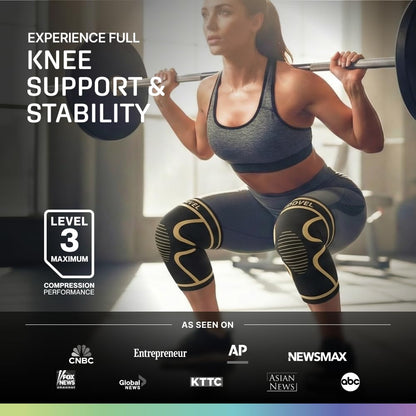 2 Pack Knee Brace for Women - Knee Support for Walking, Knee Compression Sleeves for Pain Relief, Knee Sleeves for Women, Knee Brace for Sports, Workouts & Arthritis