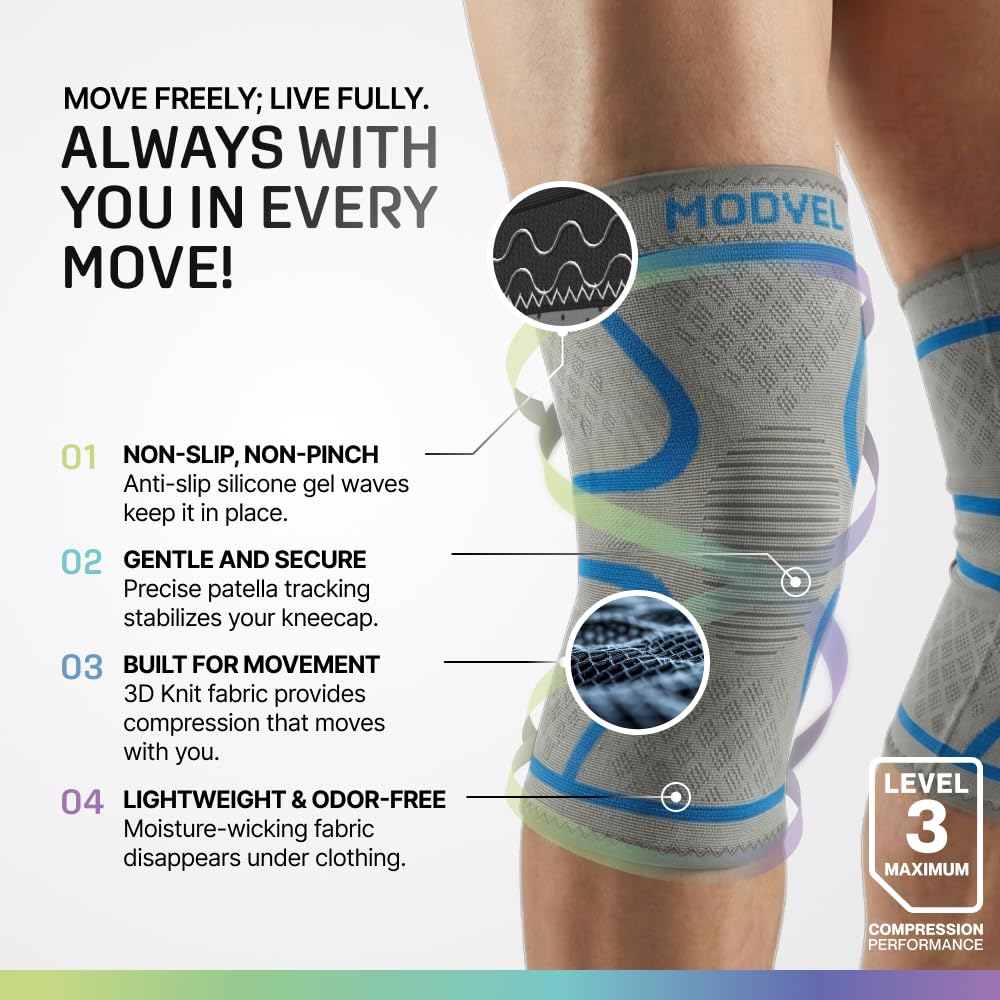 2 Pack Knee Brace for Women - Knee Support for Walking, Knee Compression Sleeves for Pain Relief, Knee Sleeves for Women, Knee Brace for Sports, Workouts & Arthritis