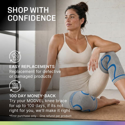 2 Pack Knee Brace for Women - Knee Support for Walking, Knee Compression Sleeves for Pain Relief, Knee Sleeves for Women, Knee Brace for Sports, Workouts & Arthritis
