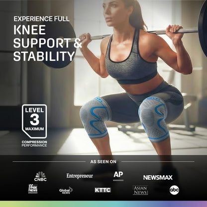 2 Pack Knee Brace for Women - Knee Support for Walking, Knee Compression Sleeves for Pain Relief, Knee Sleeves for Women, Knee Brace for Sports, Workouts & Arthritis