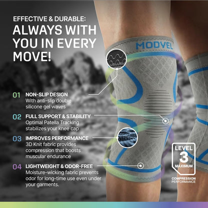 2 Pack Knee Brace for Women - Knee Support for Walking, Knee Compression Sleeves for Pain Relief, Knee Sleeves for Women, Knee Brace for Sports, Workouts & Arthritis