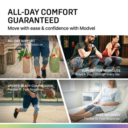 2 Pack Knee Brace for Women - Knee Support for Walking, Knee Compression Sleeves for Pain Relief, Knee Sleeves for Women, Knee Brace for Sports, Workouts & Arthritis