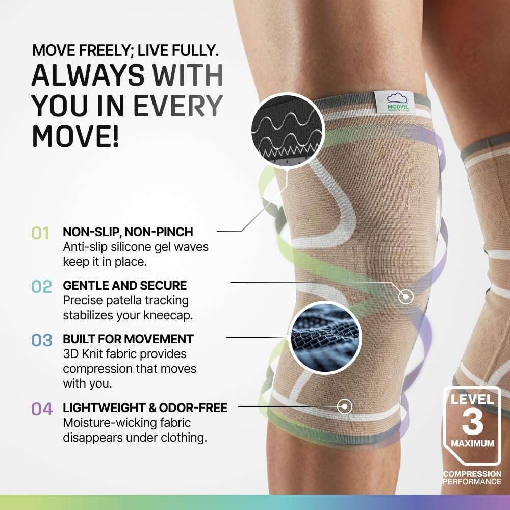 2 Pack Knee Brace for Women - Knee Support for Walking, Knee Compression Sleeves for Pain Relief, Knee Sleeves for Women, Knee Brace for Sports, Workouts & Arthritis