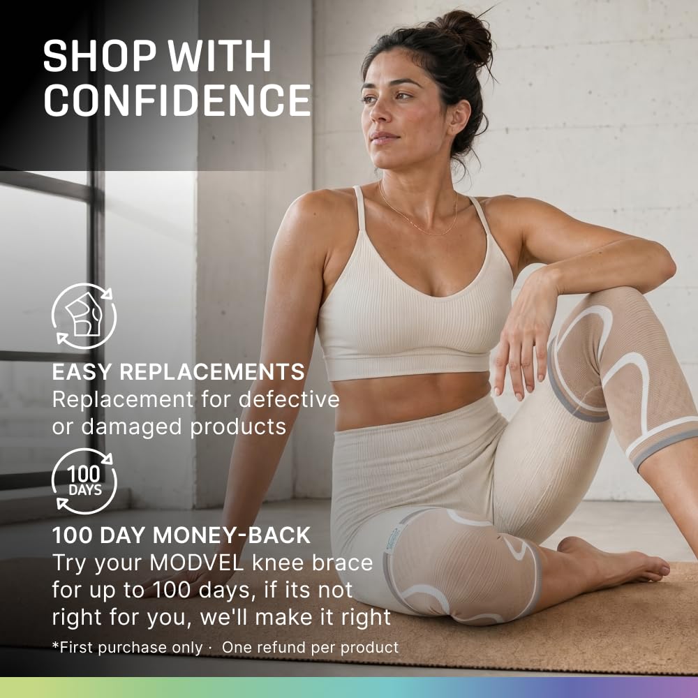 2 Pack Knee Brace for Women - Knee Support for Walking, Knee Compression Sleeves for Pain Relief, Knee Sleeves for Women, Knee Brace for Sports, Workouts & Arthritis