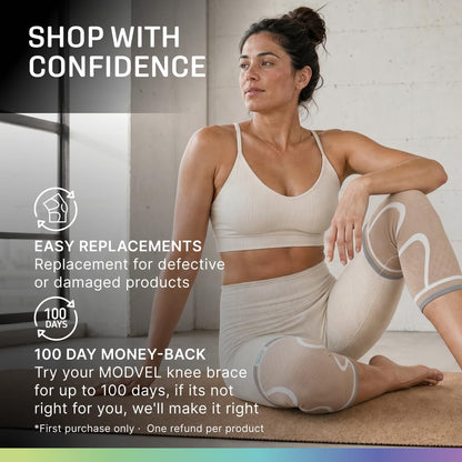 2 Pack Knee Brace for Women - Knee Support for Walking, Knee Compression Sleeves for Pain Relief, Knee Sleeves for Women, Knee Brace for Sports, Workouts & Arthritis