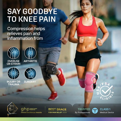 2 Pack Knee Brace for Women - Knee Support for Walking, Knee Compression Sleeves for Pain Relief, Knee Sleeves for Women, Knee Brace for Sports, Workouts & Arthritis