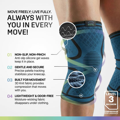 2 Pack Knee Brace for Women - Knee Support for Walking, Knee Compression Sleeves for Pain Relief, Knee Sleeves for Women, Knee Brace for Sports, Workouts & Arthritis