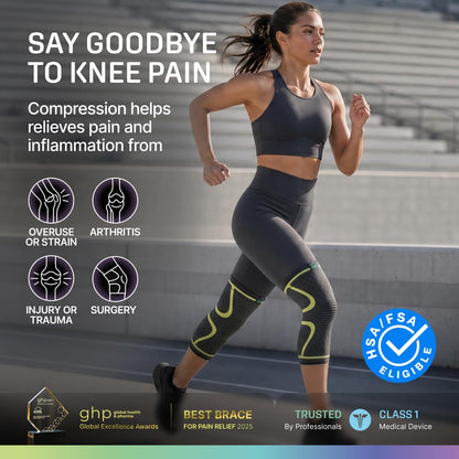 2 Pack Knee Brace for Women - Knee Support for Walking, Knee Compression Sleeves for Pain Relief, Knee Sleeves for Women, Knee Brace for Sports, Workouts & Arthritis