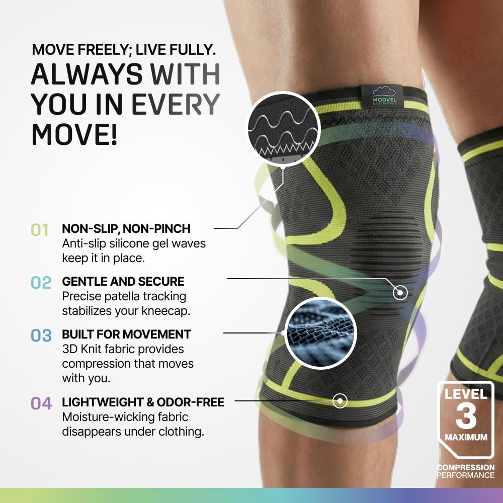 2 Pack Knee Brace for Women - Knee Support for Walking, Knee Compression Sleeves for Pain Relief, Knee Sleeves for Women, Knee Brace for Sports, Workouts & Arthritis
