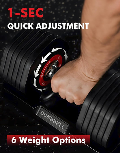 Mikolo Hex Cageless Adjustable Dumbbell Set of 2, 26.5lbs Pair Weights Dumbbell Set with Storage Box, 6-in-1 Adjustable Weights with Anti-slip Grip, Weight Set For Home Gym Suit both Men and Women