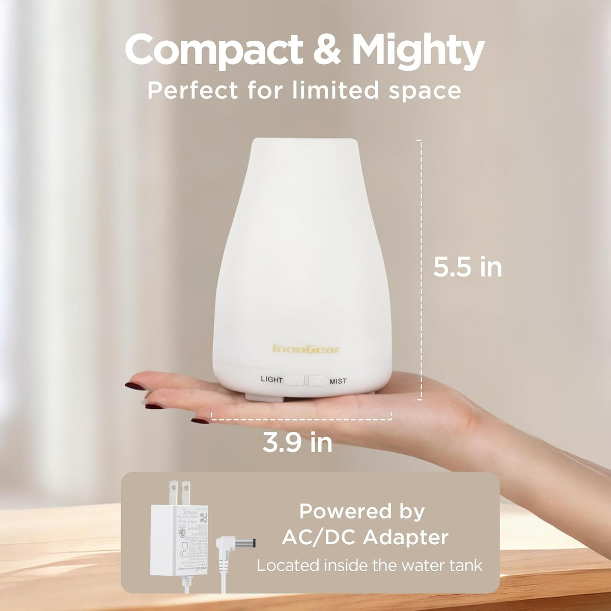 Essential Oil Diffuser Ultrasonic Diffusers for Home, Basic White