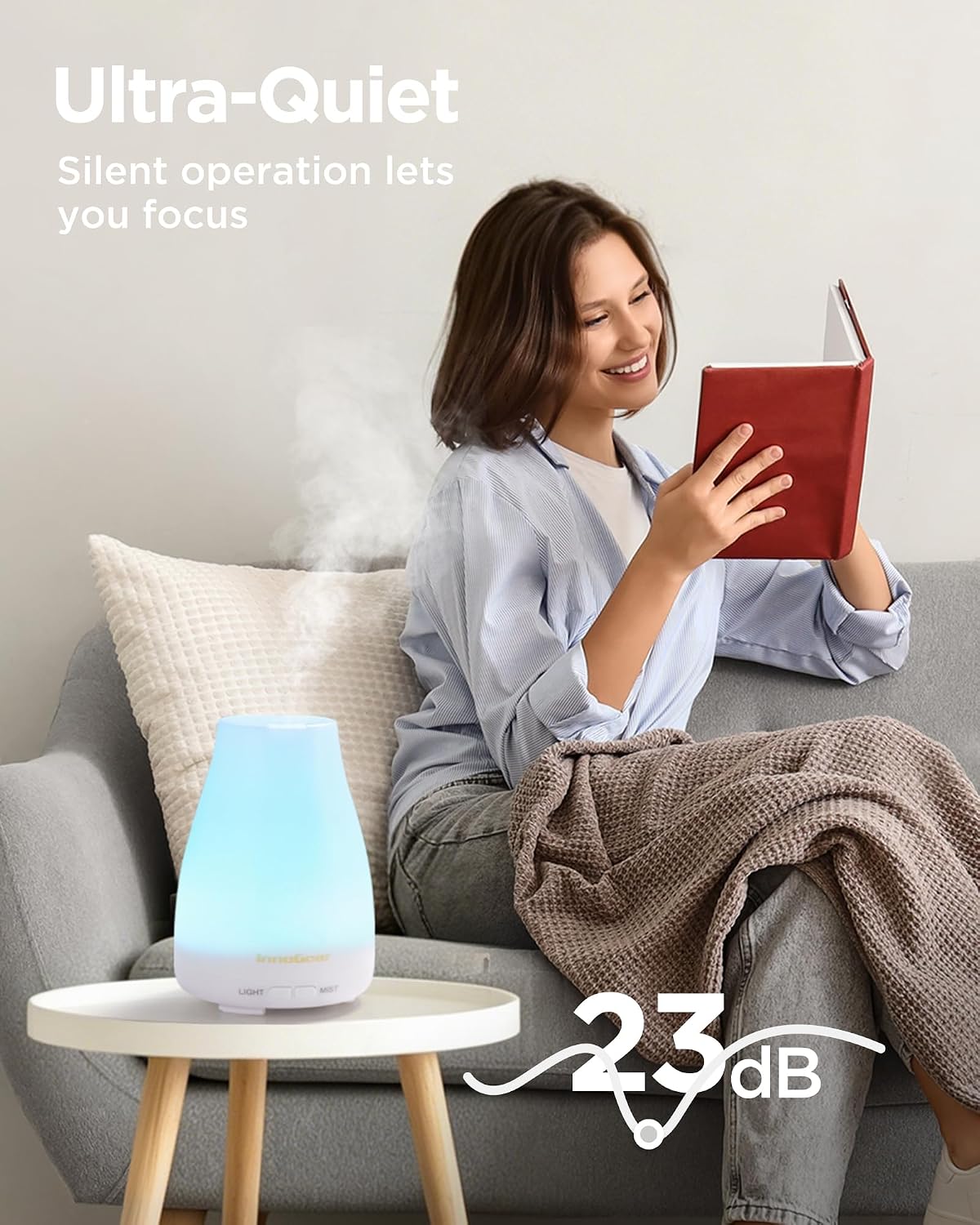 Essential Oil Diffuser Ultrasonic Diffusers for Home, Basic White