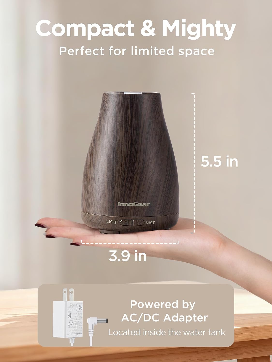 Essential Oil Diffuser Ultrasonic Diffusers for Home, Basic White