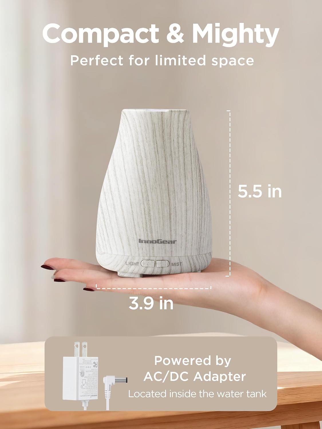 Essential Oil Diffuser Ultrasonic Diffusers for Home, Basic White