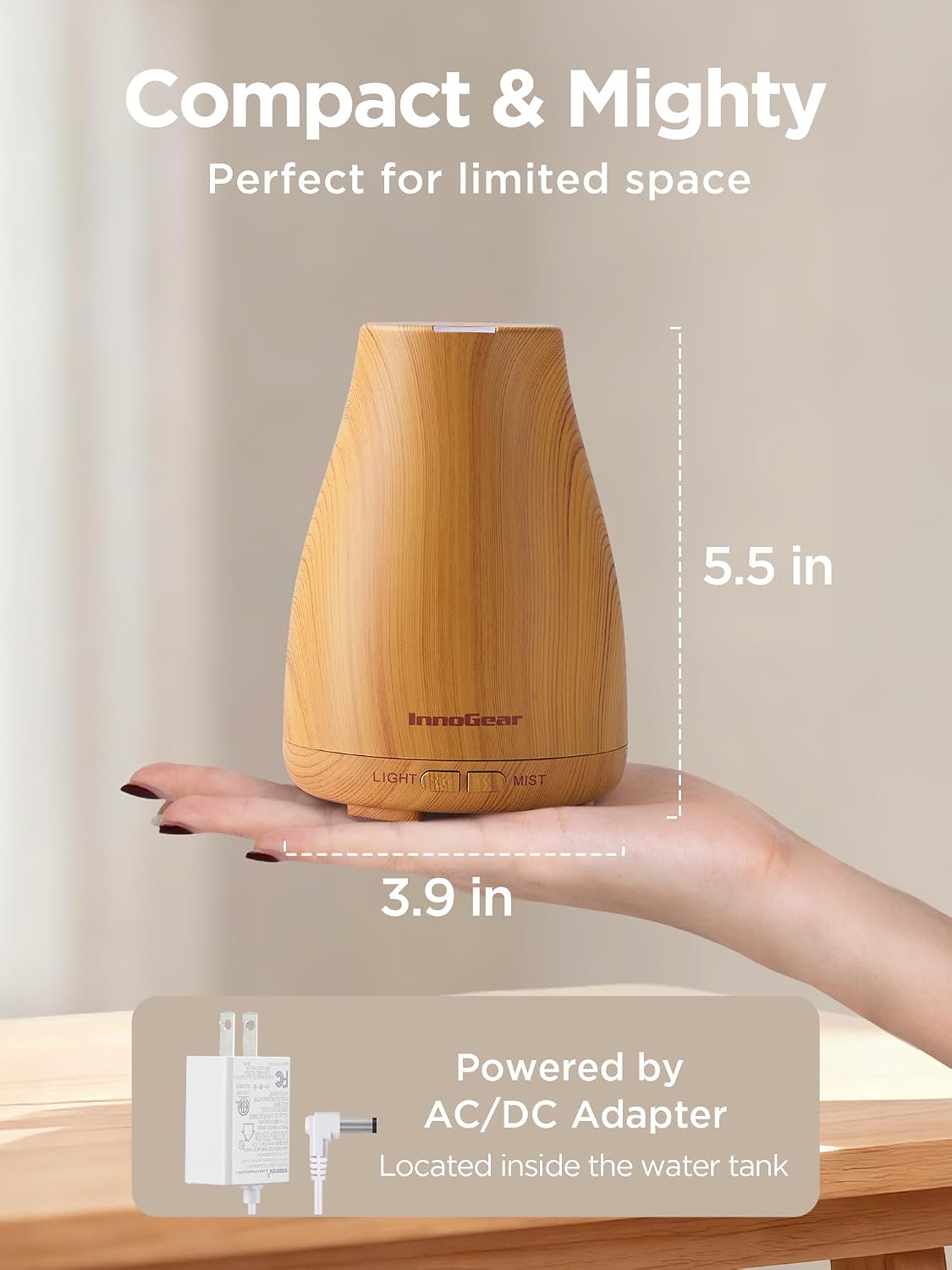 Essential Oil Diffuser Ultrasonic Diffusers for Home, Basic White