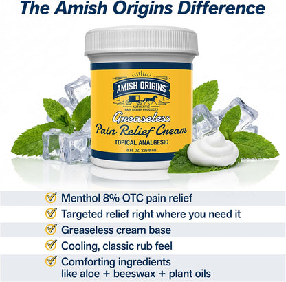 Pain Relief Cream, Maximum Strength Deep Penetrating for Joint, Muscle, Knee, Back, Feet, Hand, Ankle, Aches, 8 fl oz (Pack of 1)