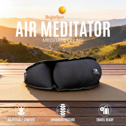 Air Meditator Inflatable Meditation Cushion and Travel Pillow – Meditate on Air in Total Comfort with Adjustable Three-Chamber Design for Enhanced Posture and Portability