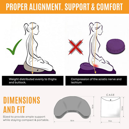 Air Meditator Inflatable Meditation Cushion and Travel Pillow – Meditate on Air in Total Comfort with Adjustable Three-Chamber Design for Enhanced Posture and Portability