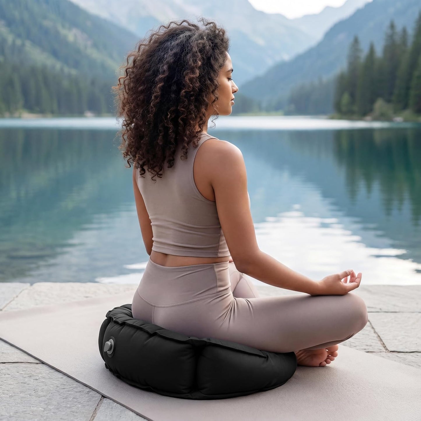 Air Meditator Inflatable Meditation Cushion and Travel Pillow – Meditate on Air in Total Comfort with Adjustable Three-Chamber Design for Enhanced Posture and Portability