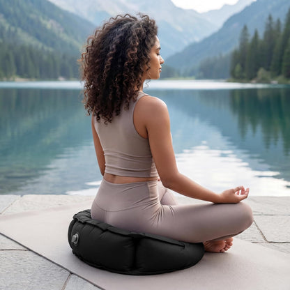 Air Meditator Inflatable Meditation Cushion and Travel Pillow – Meditate on Air in Total Comfort with Adjustable Three-Chamber Design for Enhanced Posture and Portability