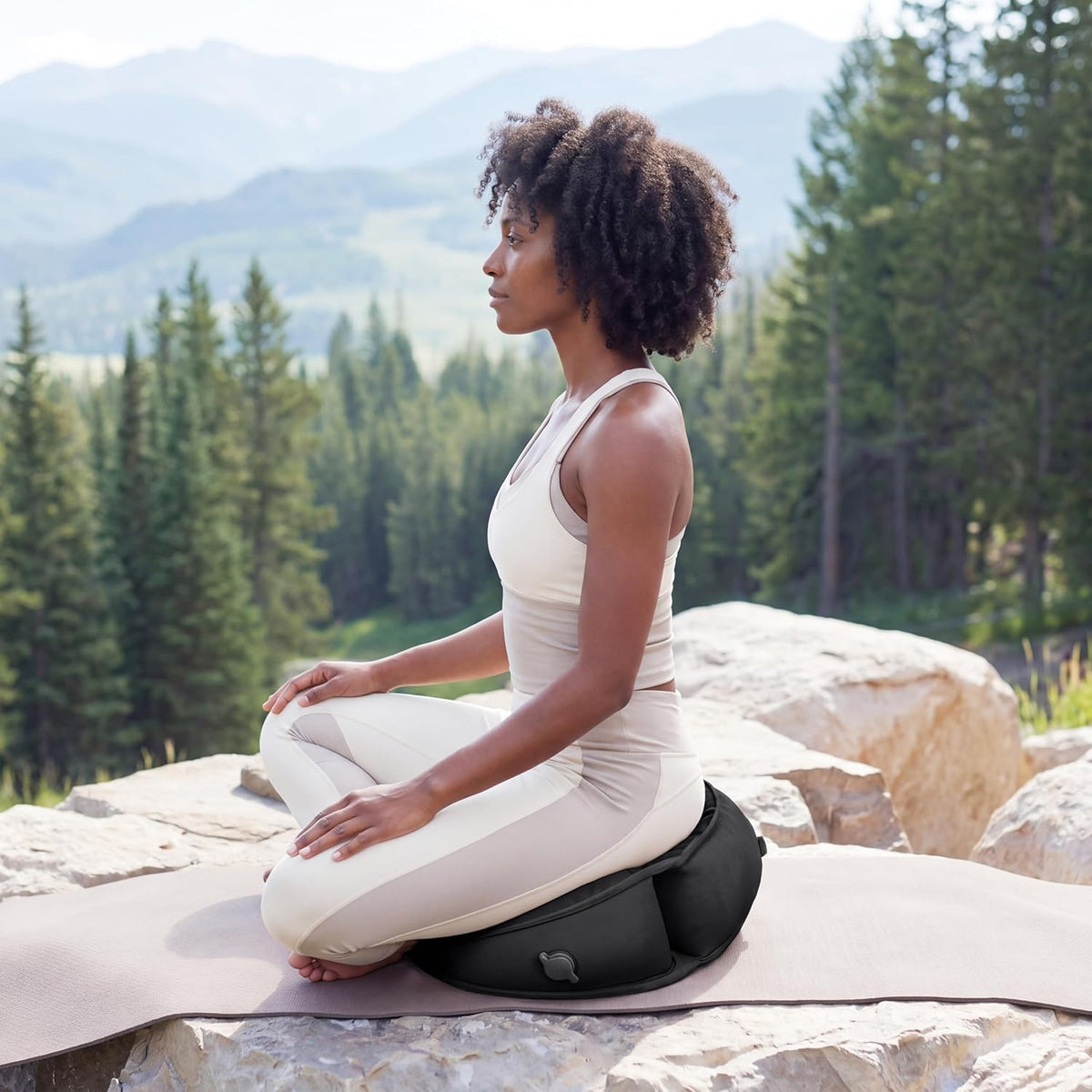 Air Meditator Inflatable Meditation Cushion and Travel Pillow – Meditate on Air in Total Comfort with Adjustable Three-Chamber Design for Enhanced Posture and Portability