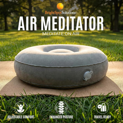 Air Meditator Inflatable Meditation Cushion and Travel Pillow – Meditate on Air in Total Comfort with Adjustable Three-Chamber Design for Enhanced Posture and Portability