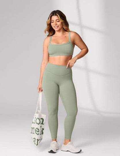 Hugcurve Adjustable Sports Bra Square Neck Wireless Padded Yoga Workout Tops